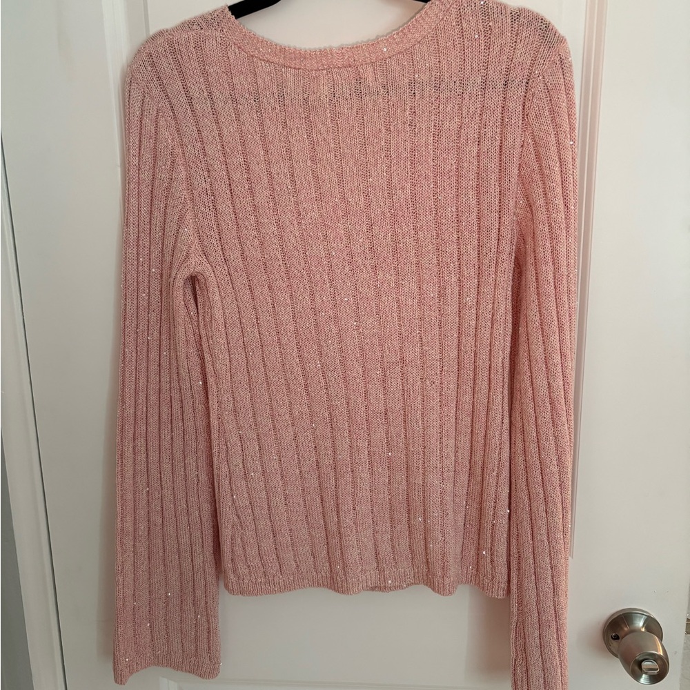 Asta Resort Size Medium Elegant Pink Ribbed Cardigan - Picture 6 of 10